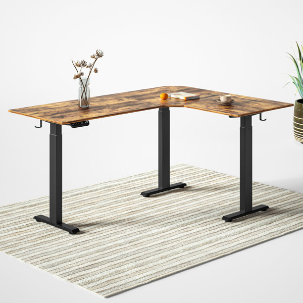 Inbox Zero Christeena Height Adjustable LShape Standing Desk & Reviews